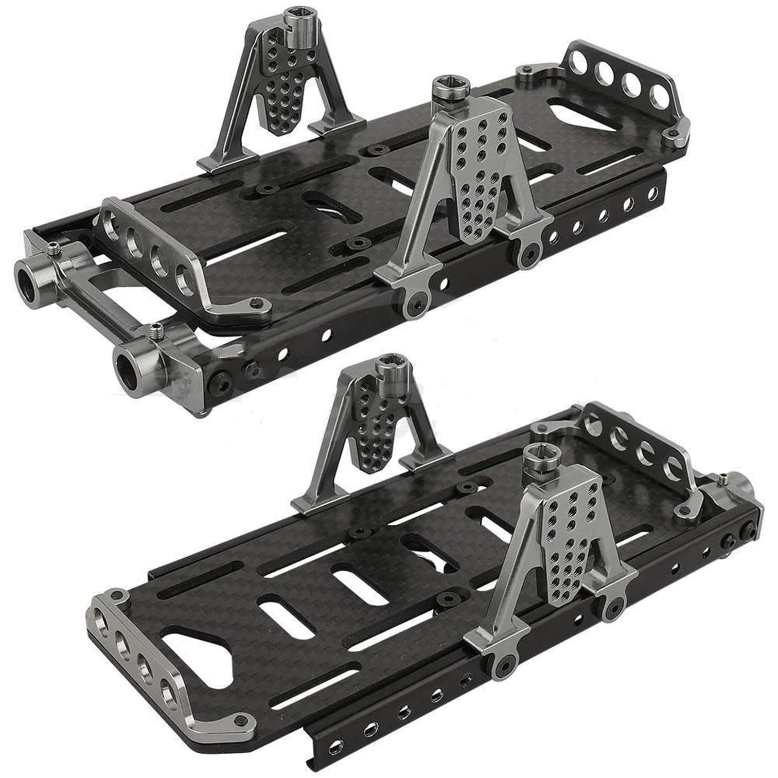 Zestaw ramy podwozia Rozszerzone szyny Wieże amortyzatorów 4x4 do SCX10 6x6 do części 1/10 RC Crawler Axial SCX10 (Color : Black)
