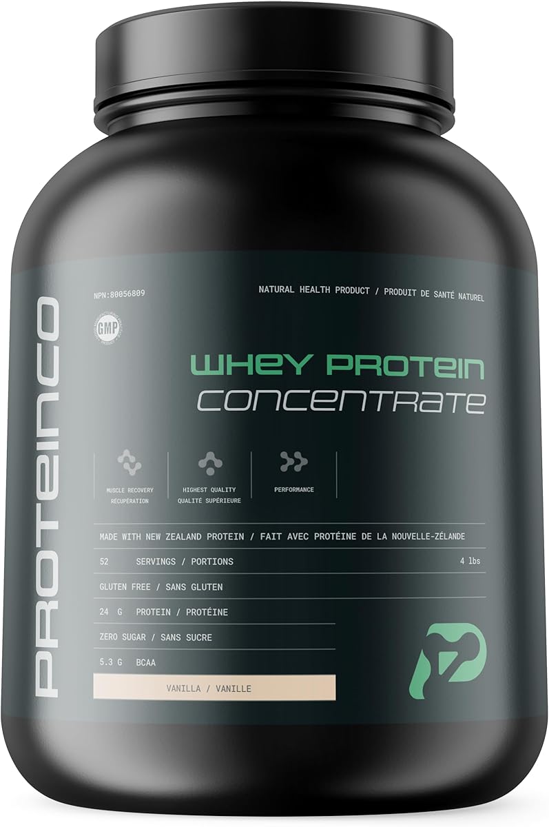 ProteinCo & Dessin ProteinCo | Pure Grass-fed Whey Protein Powder Concentrate | 24 g per seving | Gluten Free | Low-Fat & Low-Calorie | 4 Lbs (Vanilla)