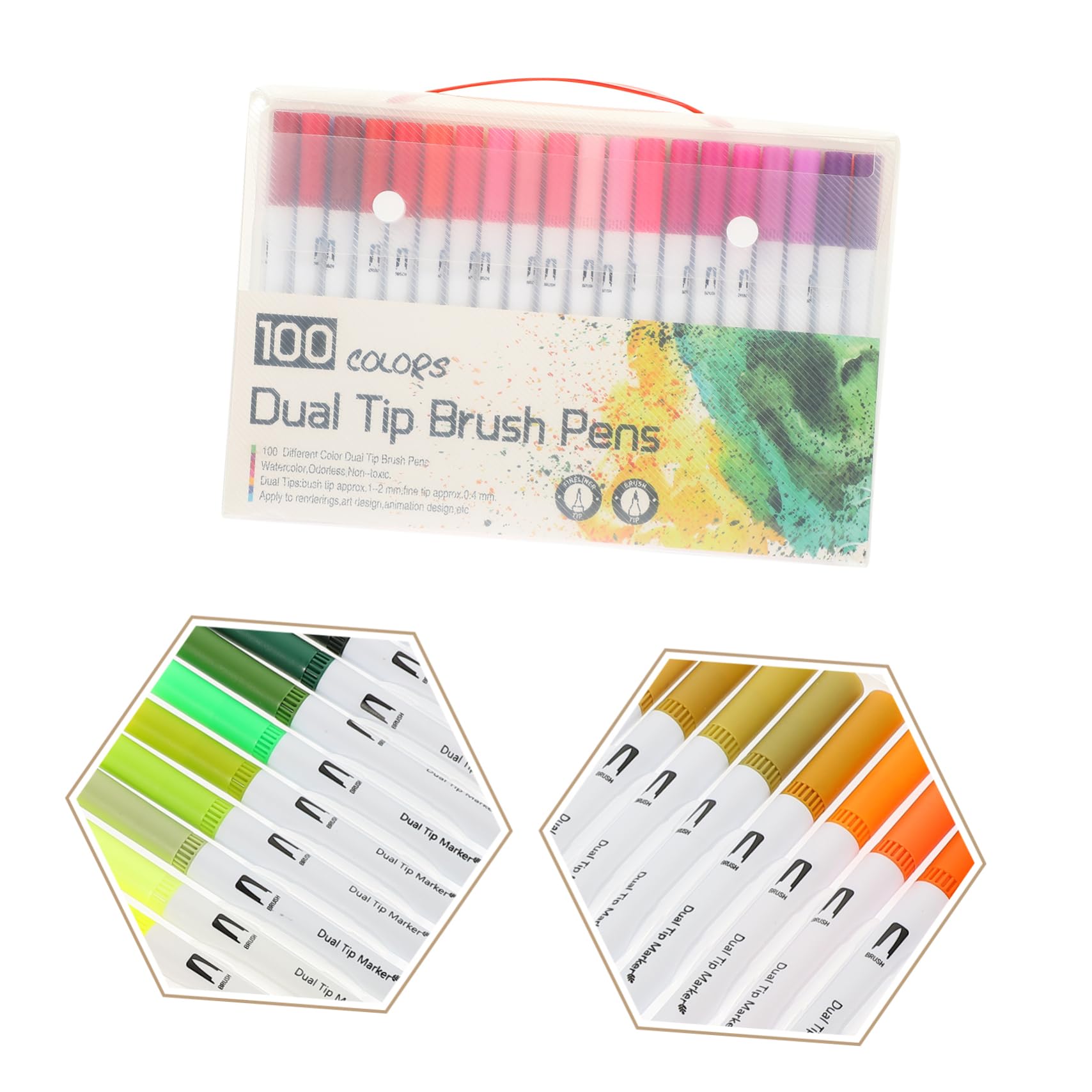 Operitacx 100pièces Lot de Feutres Pinceaux à Pointe Fine pour Coloriage Stylos De Coloriage Et Matériel Art