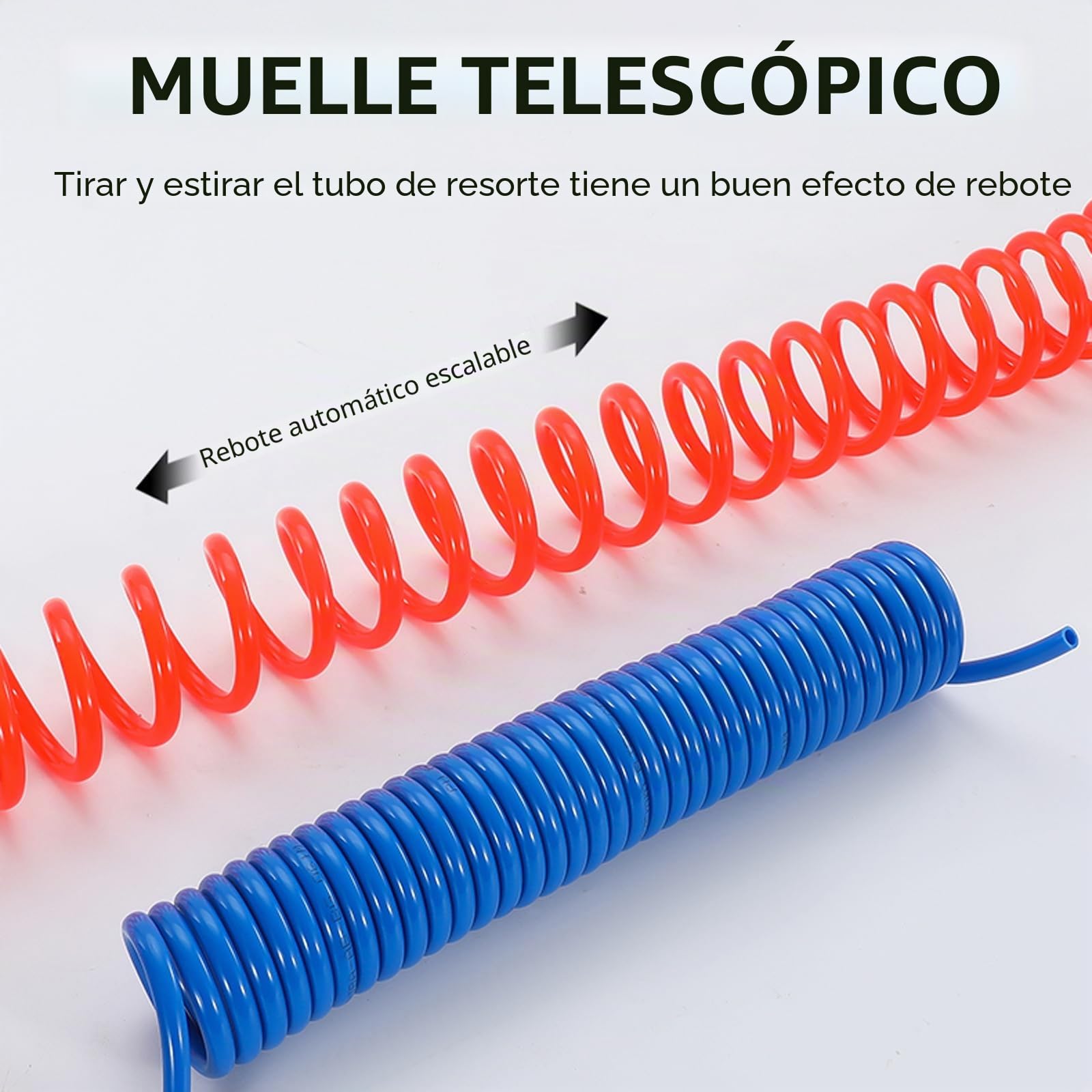 Manguera en Espiral, Manguera de Aire Comprimido 4 m Azul y Rojo M22 x 1,5 Espiral de Aire Comprimido para Camiones, Remolques y Agricultura