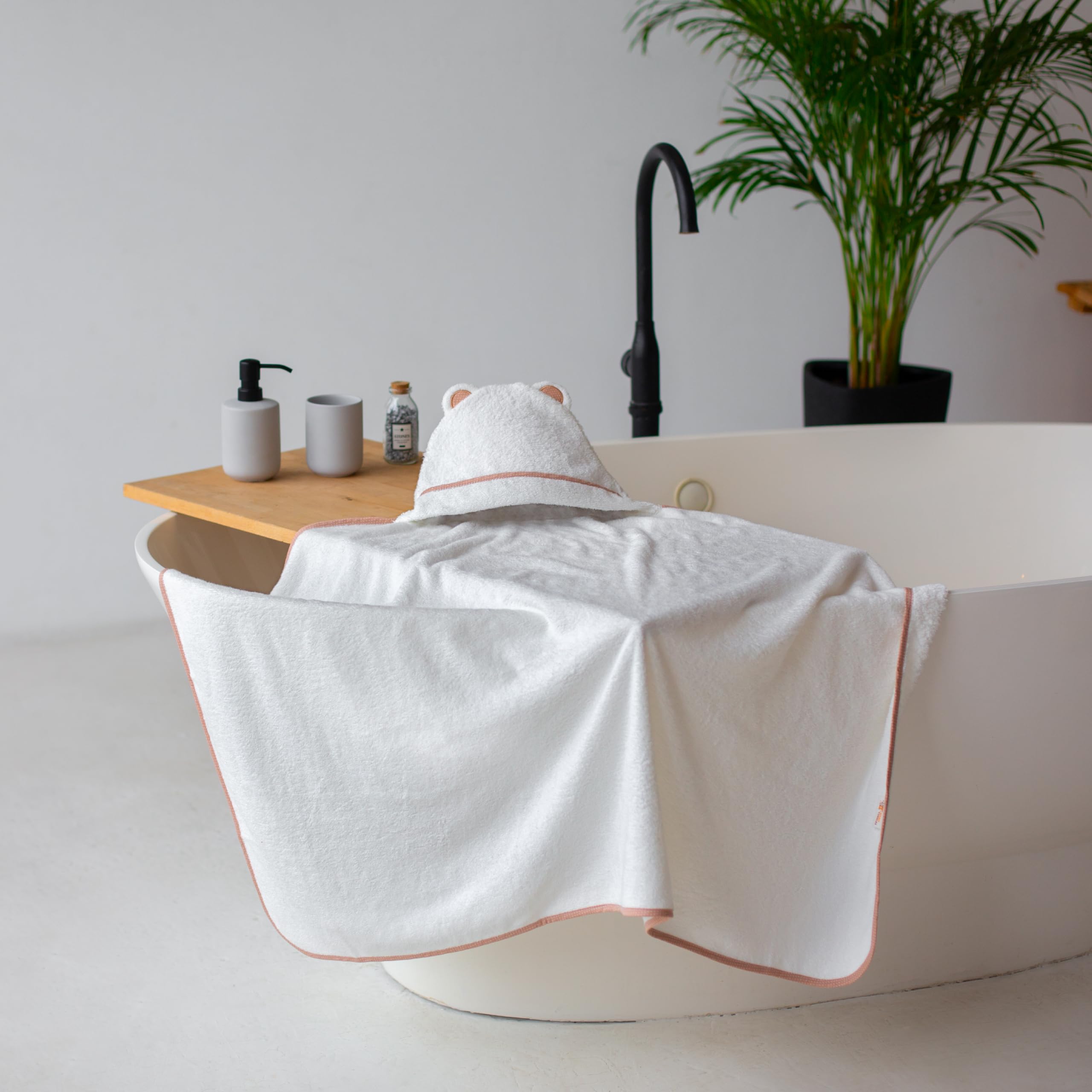 Toalla de baño con capucha de bambú orgánico con capucha | Toalla de baño grande con capucha para bebé recién nacido niña | Toalla recién nacido