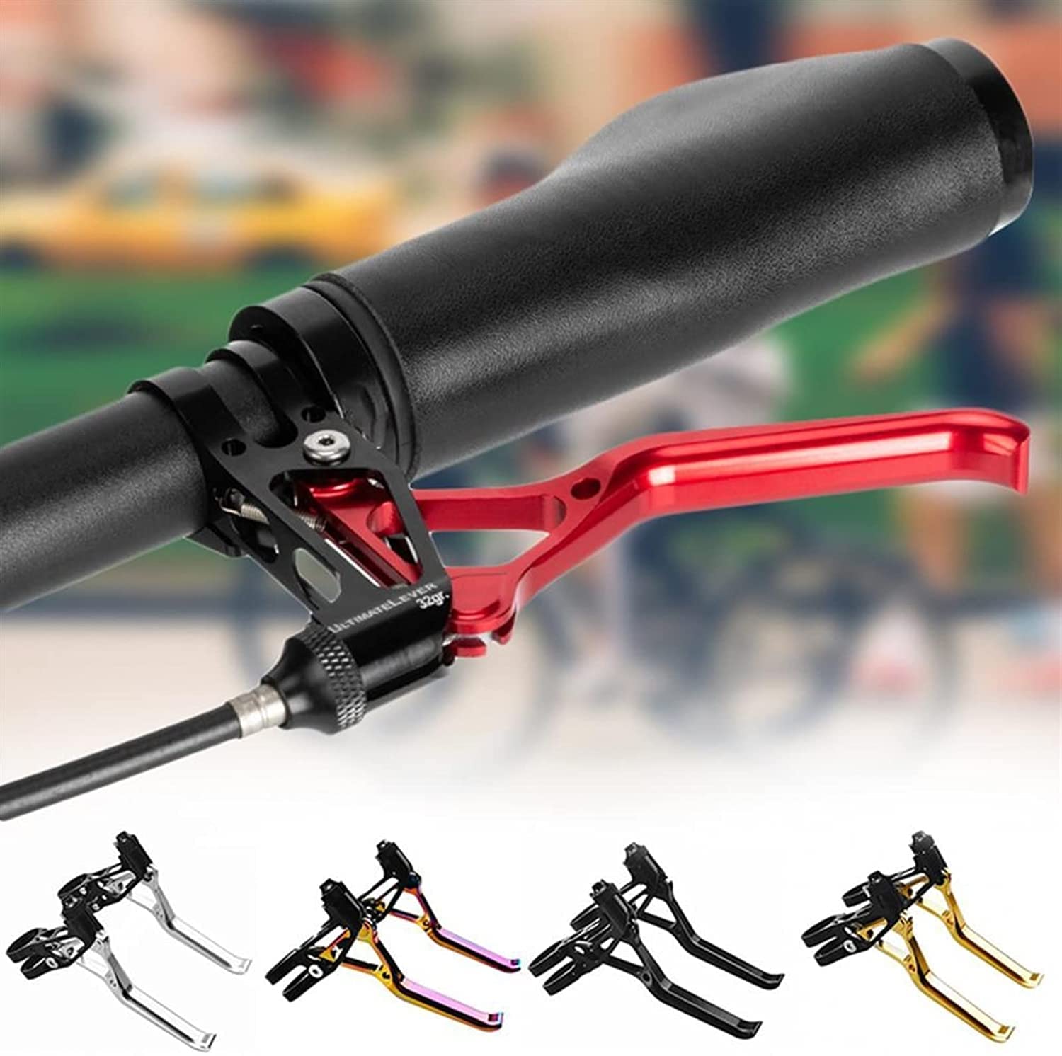1 paio di leve freno bici cave in lega di alluminio bici leve freno V bicicletta accessori per biciclette parti di ricambio leva freno bicicletta leve cambio (colore : argento) (nero) (nero)