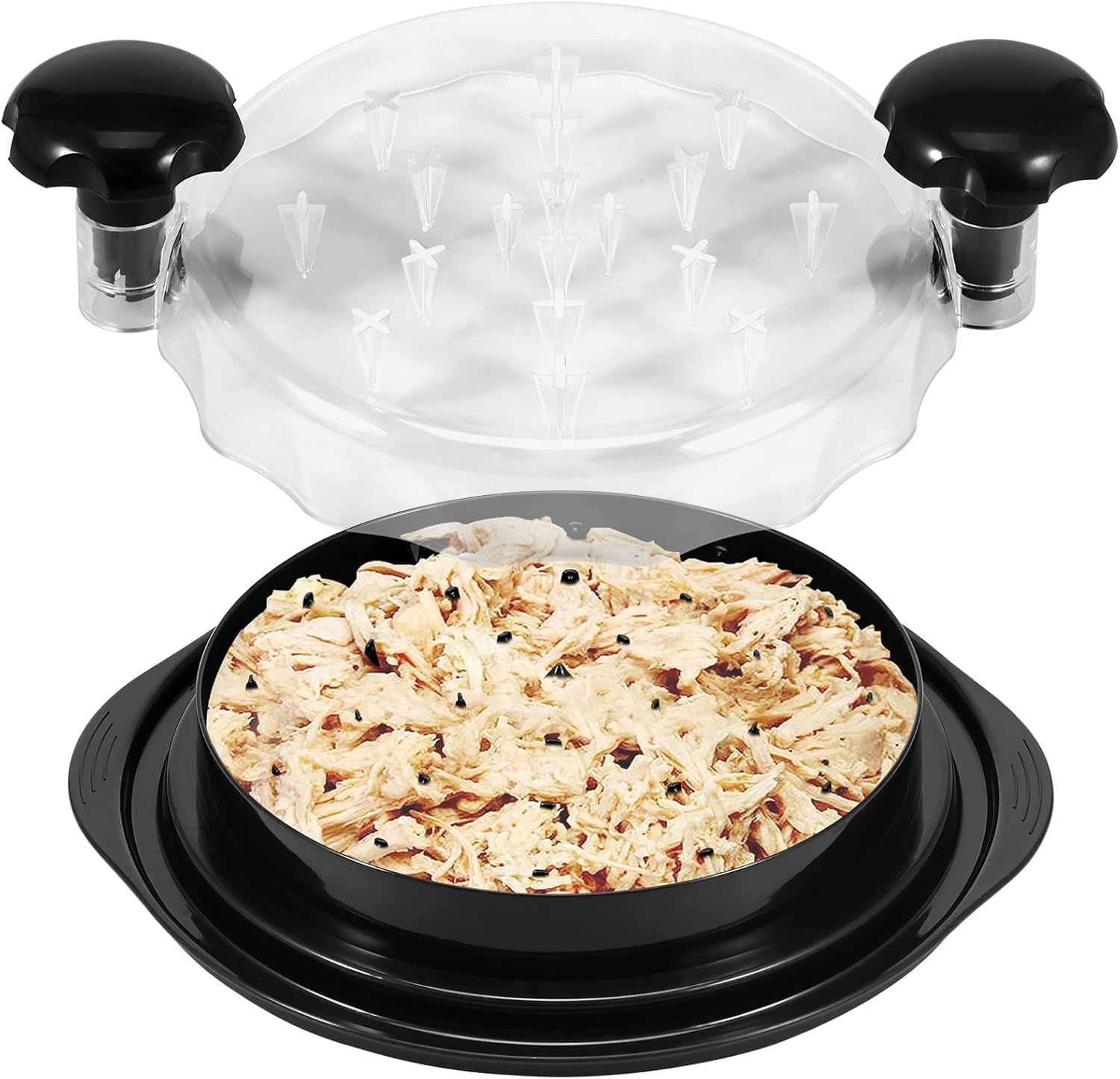 KINNG USA Chicken Shredder Large Chicken Breast Shredder Tool Twist, Visible Meat Shredder Machine, Anti-Slip Strip, Ergonomic Handle, BPA Free, Suitable for Pork Beef Chicken (BLACK) KINNG USA Chicken Shredder Large Chicken Breast Shredder Tool Twist, Visible Meat Shredder Machine, Anti-Slip Strip, Ergonomic Handle, BPA Free, Suitable for Pork Beef Chicken (BLACK)