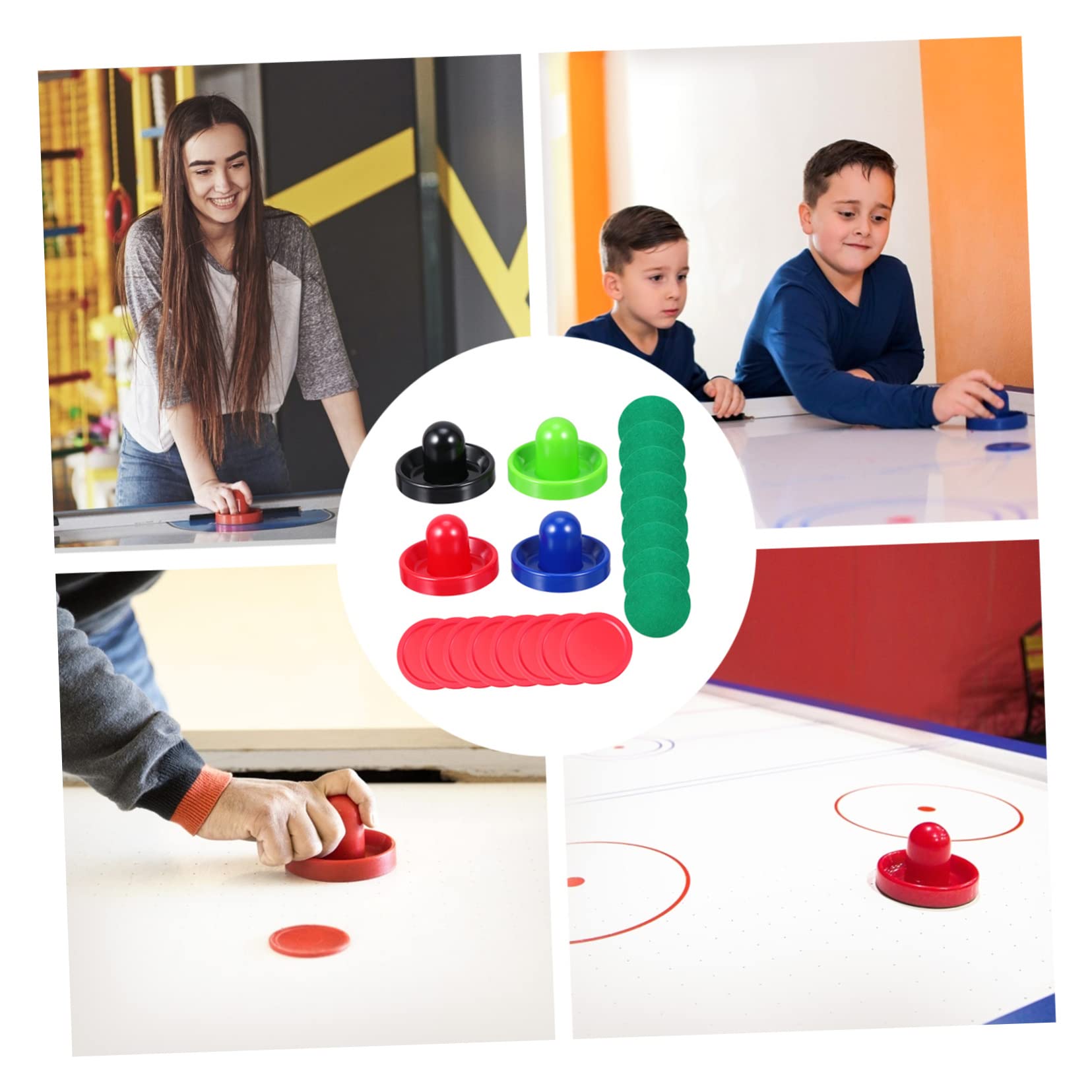 VANZACK hockey dell'aria accessori da tavolo da gioco illumina il disco da air hockey giochi di società giochi società pulsante di plastica per air hockey parti di hockey in plastica