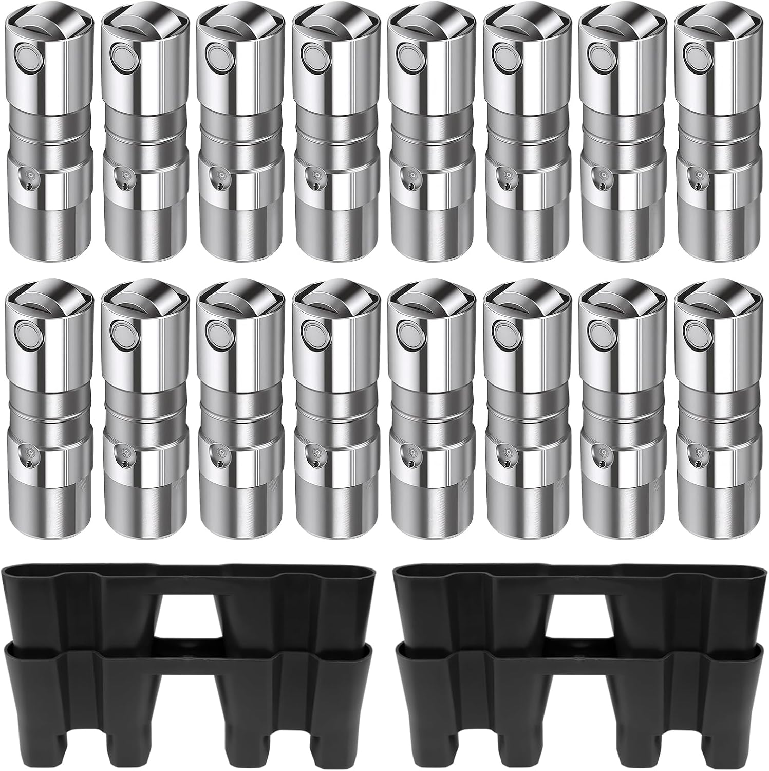 16 Pcs Lifters and Trays Compatible with Chevy GM Silverado Cadillac Pontiac GMC Buick LS1 LS2 LS3 LS6 LS7 LQ4 LQ9 LY5 LY6 LM7 4.8 5.3 5.7 6.0 Performance Hydraulic Roller Lifters Replace 12499225