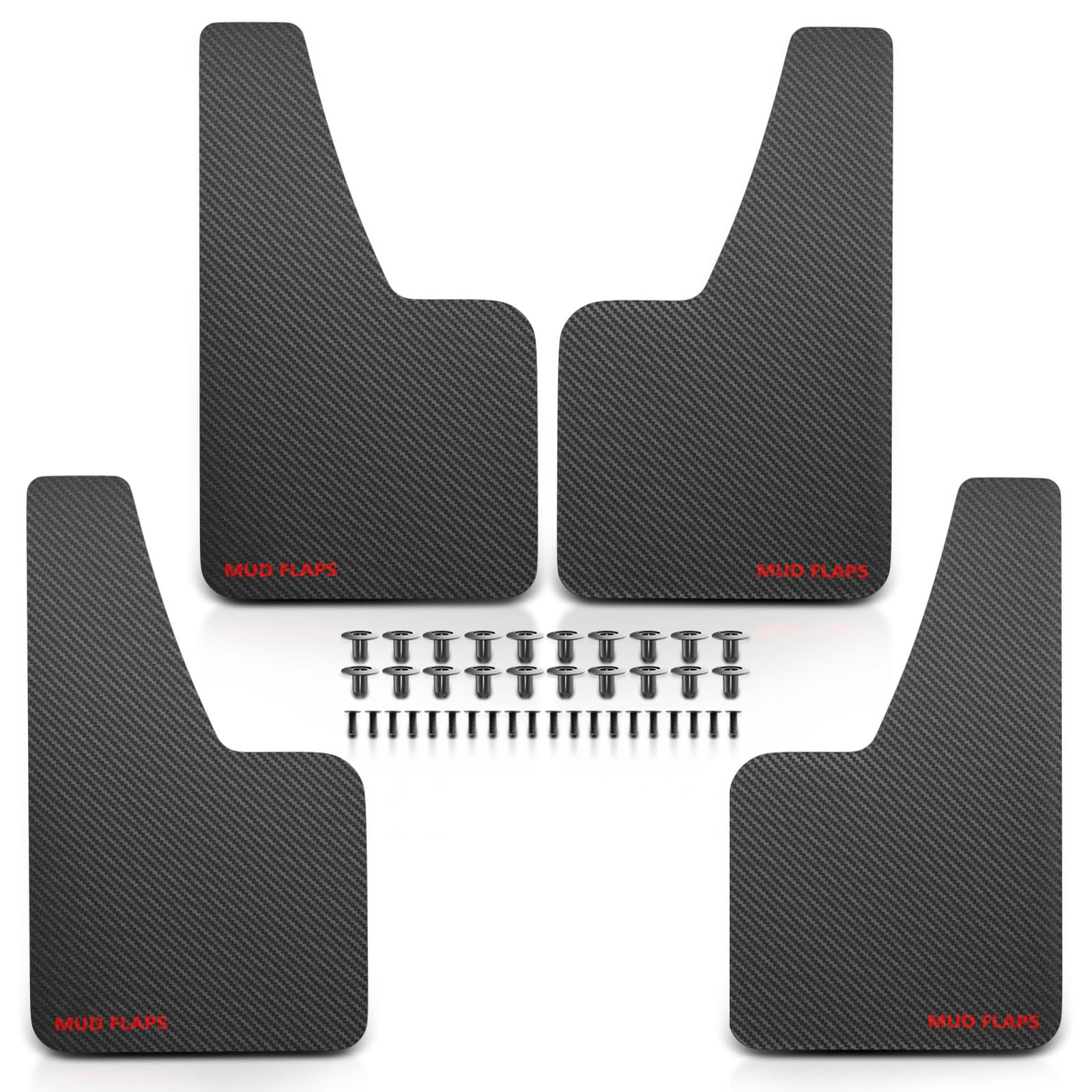 Frankberg 4X Guardabarros Universal Auto contra Salpicaduras recortables Delanteros y Traseros compatibles con Cabrio MPV Pick-ups Berlina Touring SUV Compacto Coupés y Camiones Negros 358 x 208 mm