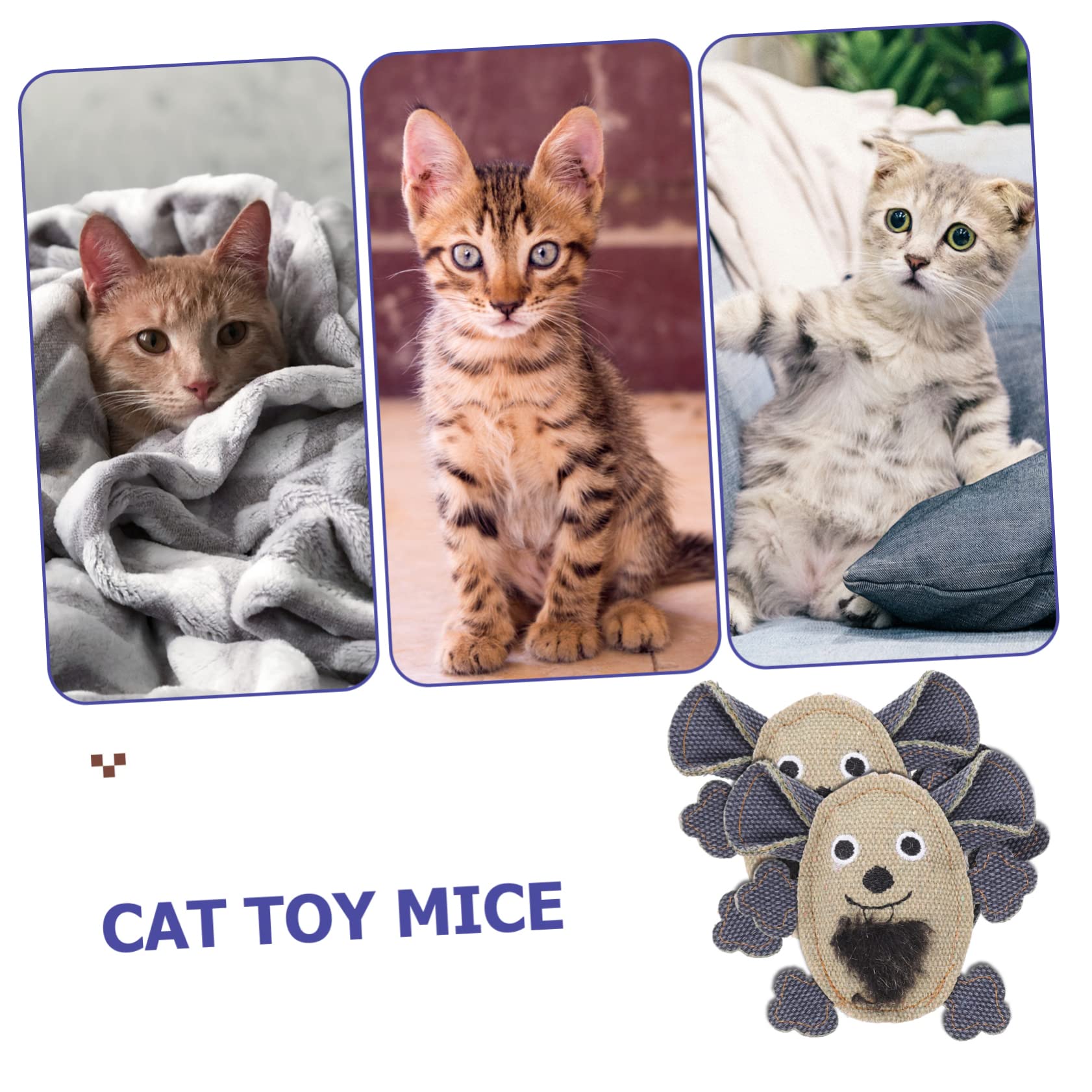 Beavorty 10stücke Katzenminze Mäuse Spielzeug Aus Robustem Canvas Für Indoor-Katzen Interaktives Katzenspielzeug Aktivität Und Spielspaß
