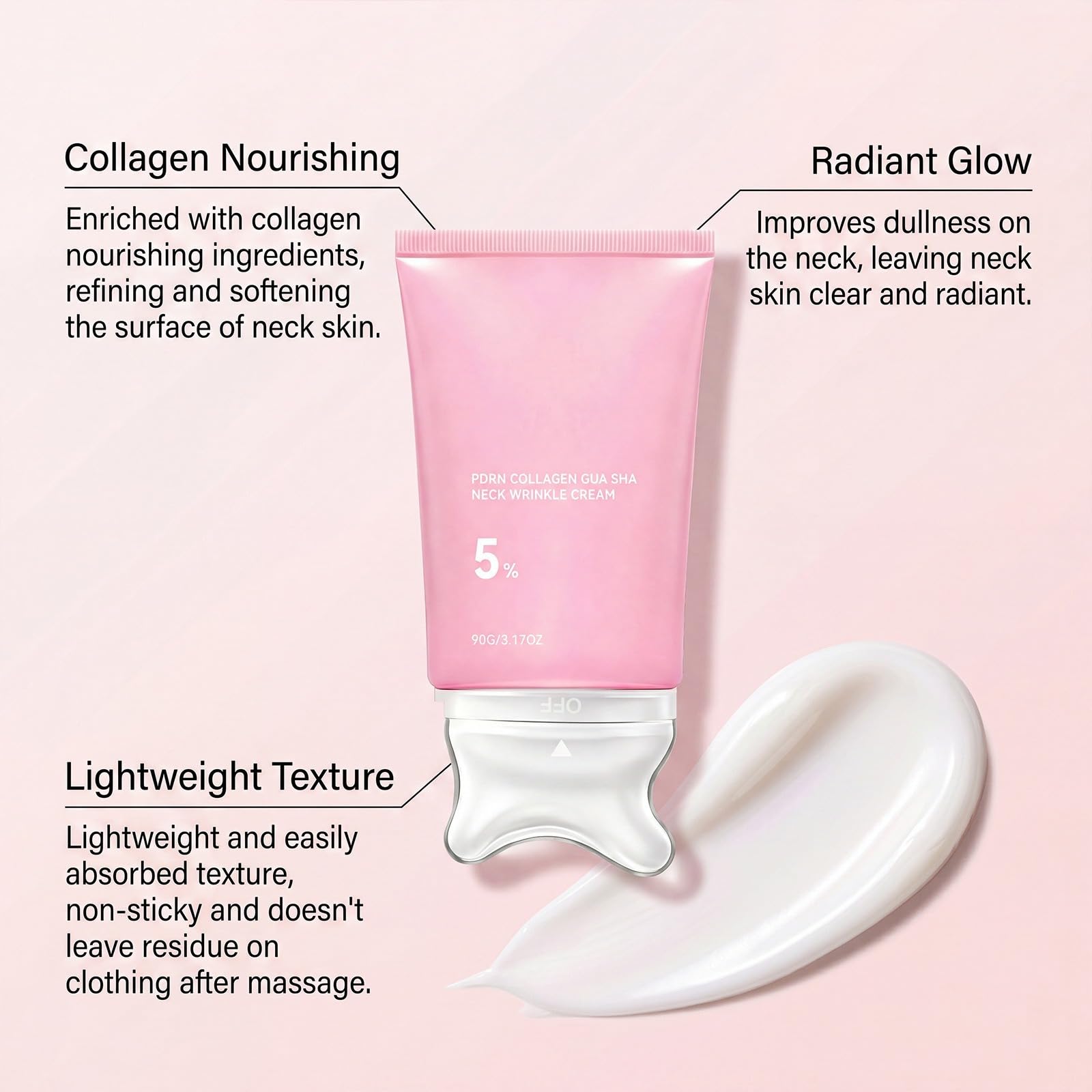 Straffende Creme für Hals und Schultern, Kollagen PDRN, feuchtigkeitsspendend, Anti-Aging | Anti-Aging-Pflege, feuchtigkeitsspendend, reduziert Nackenfältchen, Korrektur des Doppelkinns für schlaffe Haut