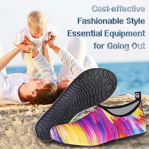 Vista 6 de YALOX - Zapatos de agua para deportes al aire libre, playa, natación, acuáticos, secado rápido, zapatos tipo calcetines, calzado descalzo para surf