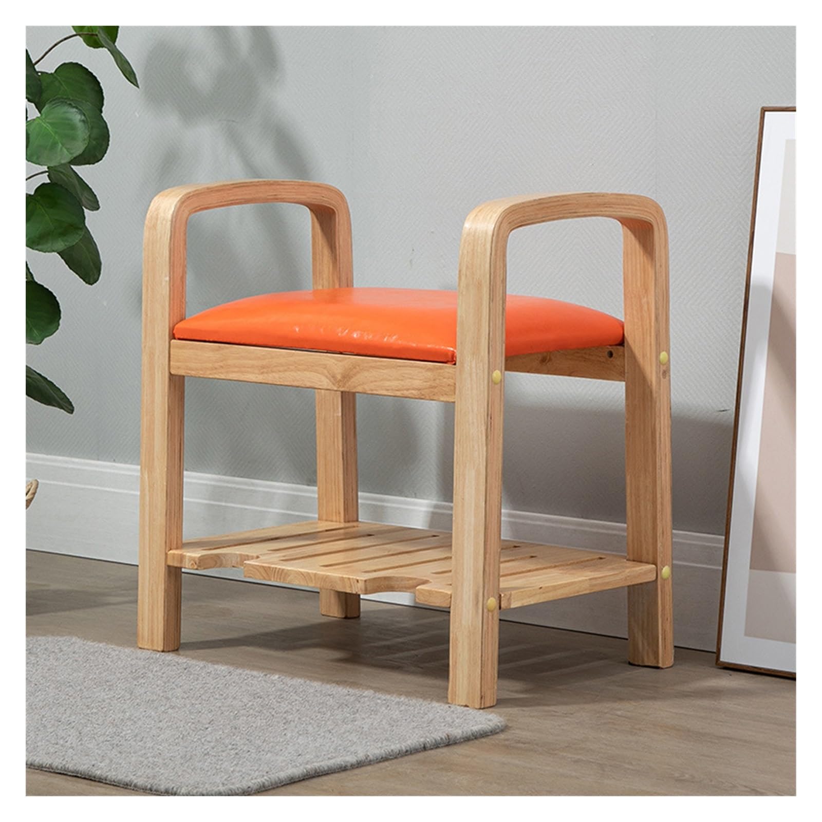 Tabouret organisateur de chaussures avec assise lavable d'entrée