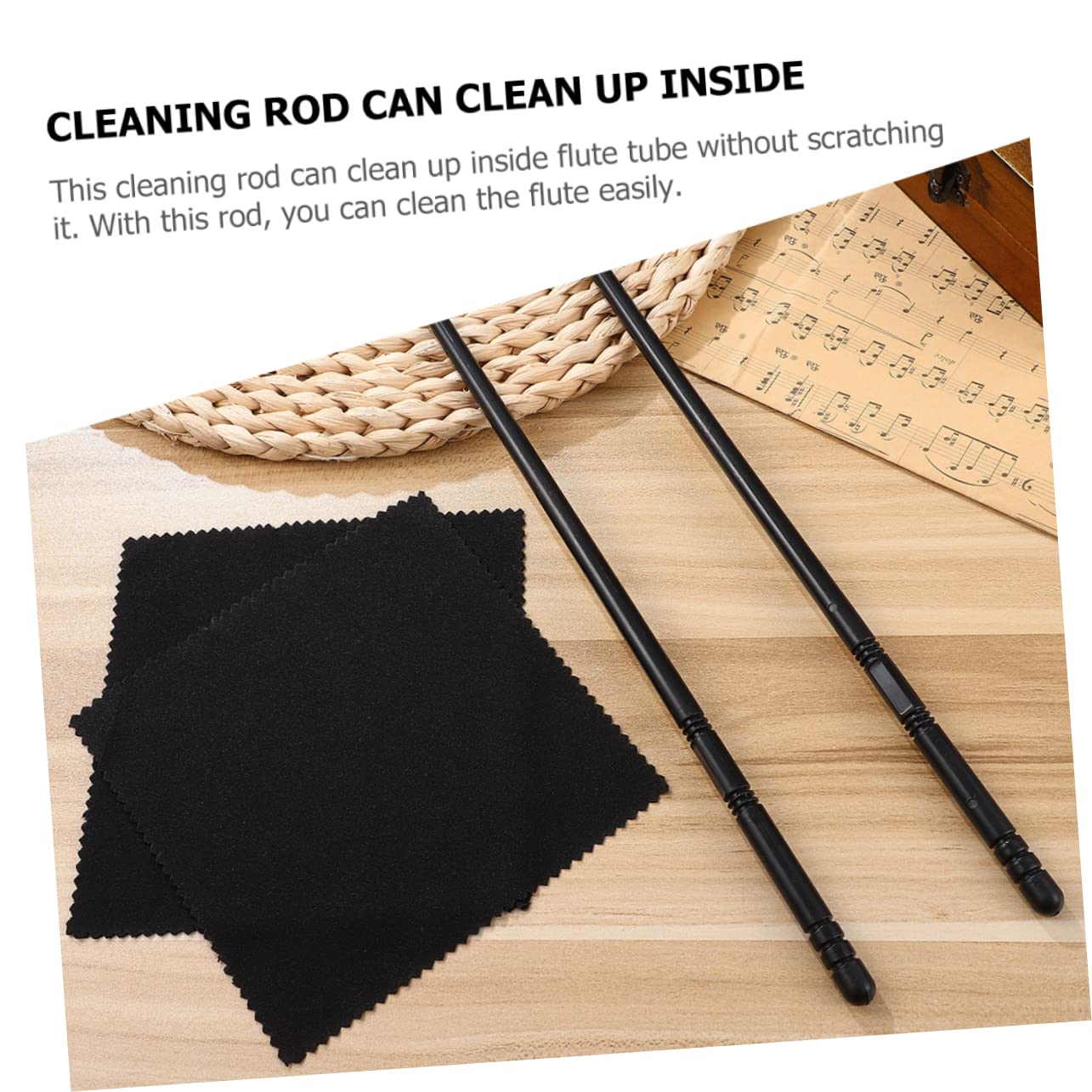 Wakauto Flute Cleaning Kit Set Recorder Cleaning Sticks Swabs for Flutes Piccolo