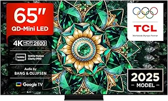 65Q7C-UK QD-Mini LED TV, 4K HDR Premium 2600, Smart TV Powered by Google TV (Dolby Vision IQ & Atmos, HVA Panel, Audio by Bang & Olufsen, 144Hz Motion Clarity Pro)