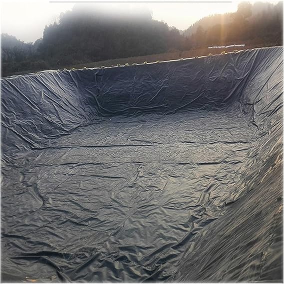 Image BYPING Fish Pond Liners, Pond Underlay Liner Tough Pond Membrane Rubber Easy To Maneuver Not Easy Crack For Water Garden, Koi Ponds, 40 Sizes (Color : Black, Size : 4X12M)