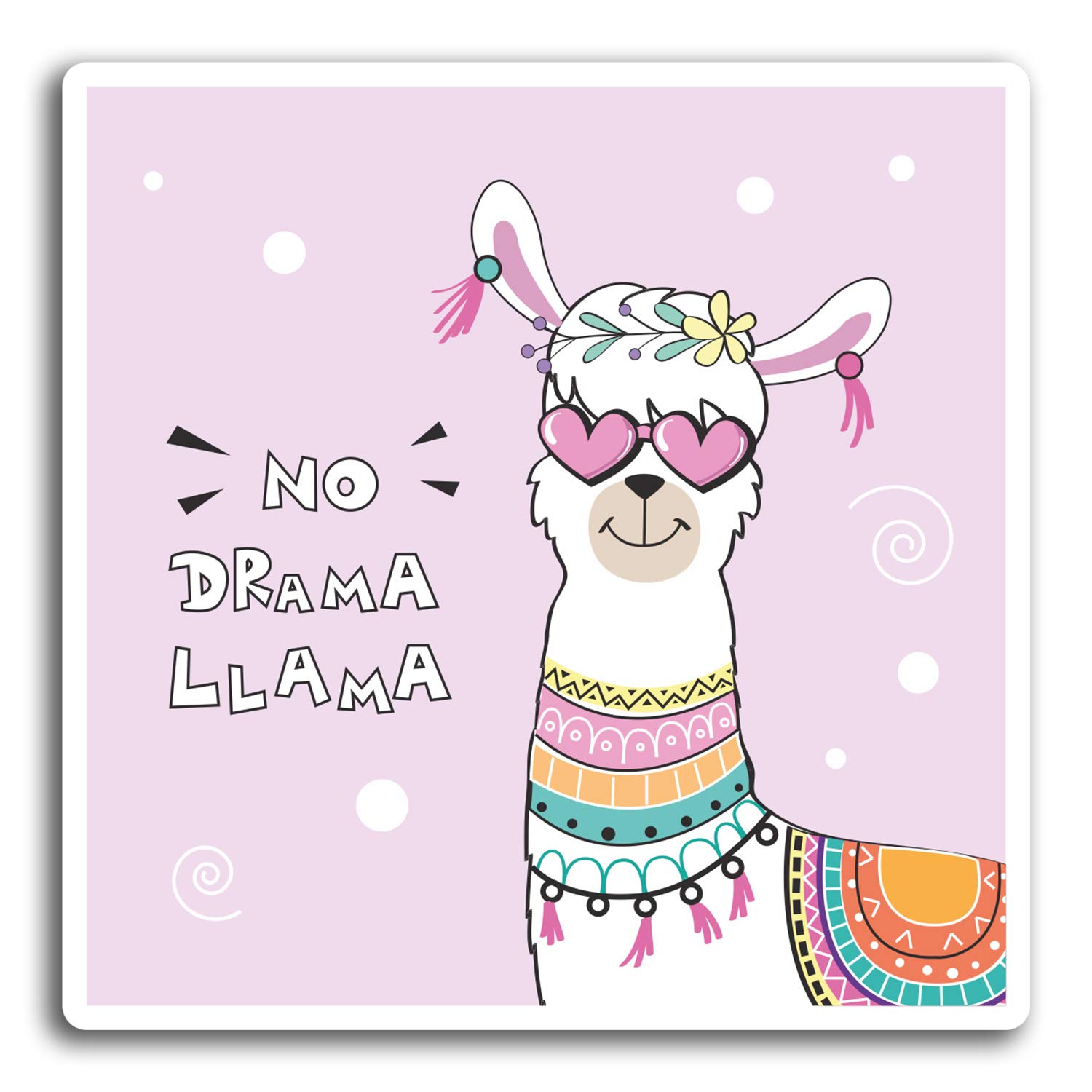 Destinationvinyl Multi 2 X 10Cm No Drama Llama Alpaca Vinyl Stickers - Sticker Laptop Luggage #19465 (10Cm Tall)