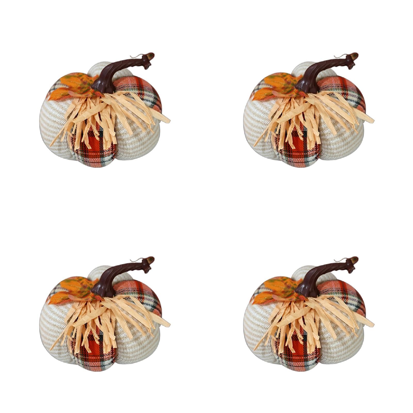Tissu à carreaux citrouilles récolte décoration maison automne pour table et étagère