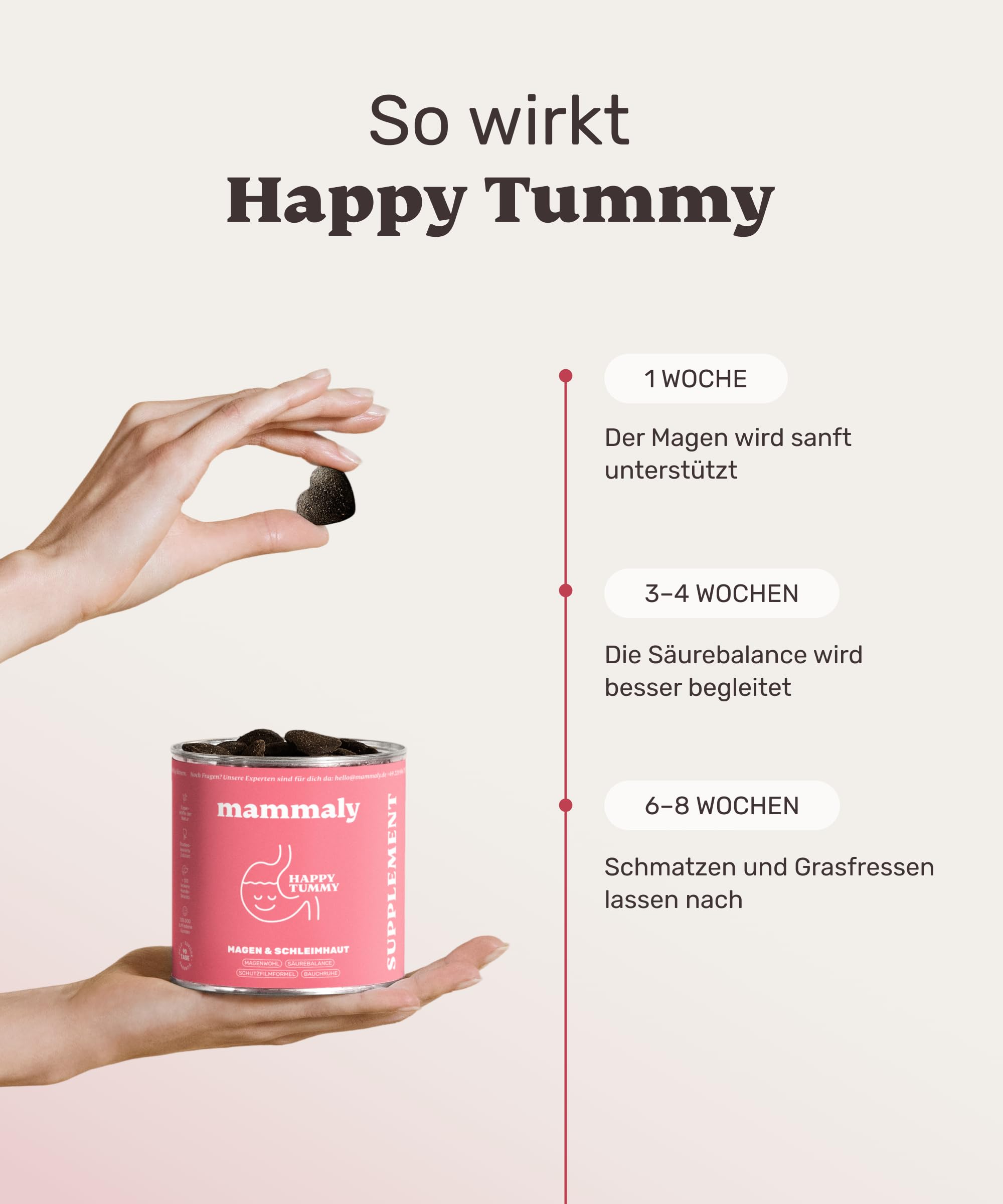 11-in-1 Gras und Kotfresser Drops Hund - Happy Tummy 120 Snacks (350g) von mammaly - Gegen Kot und Grasfressen für Hunde - Unterstützt bei Sodbrennen den Magen & Darm - Mit Ulmenrinde, Probiotika, ...