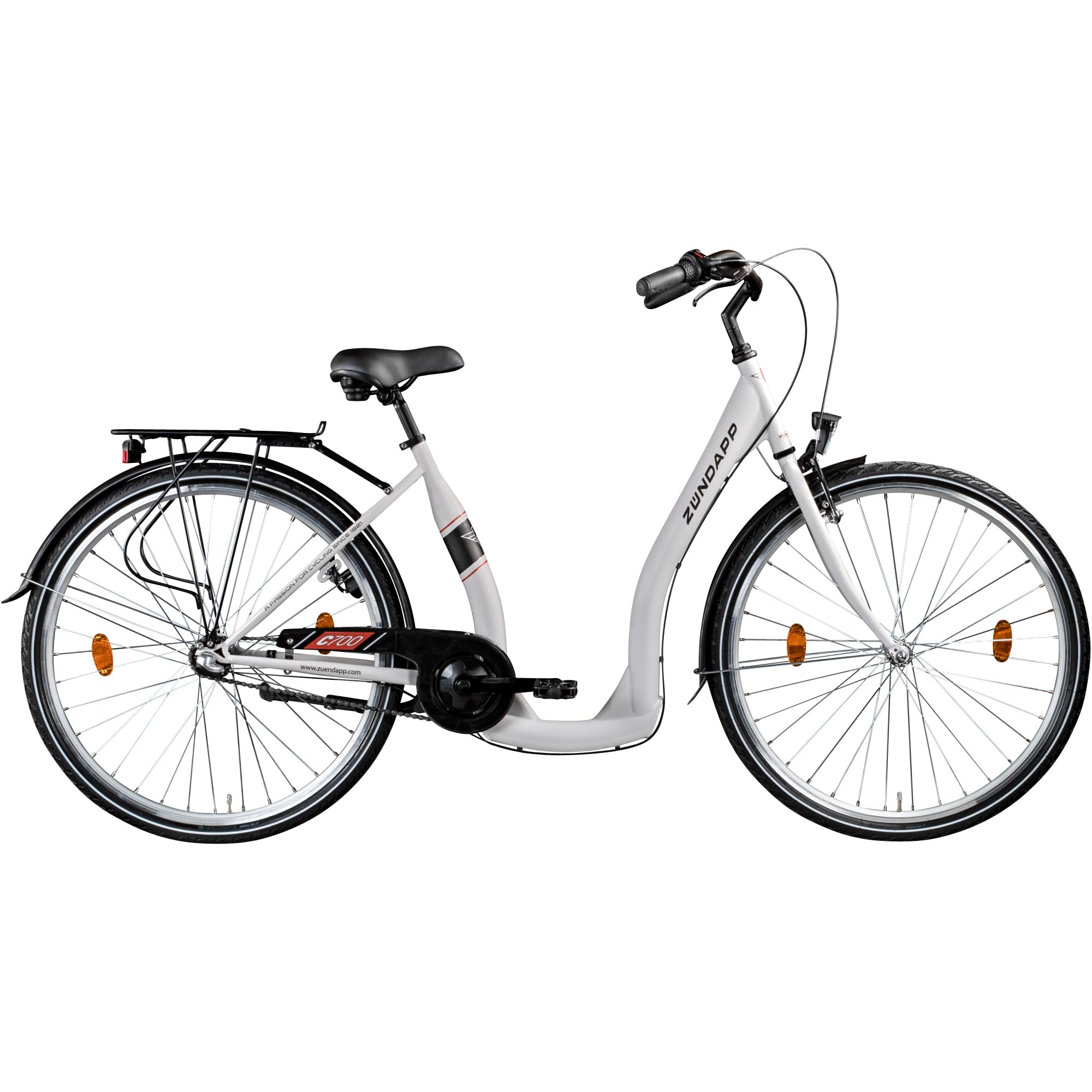 ZÜNDAPP C700 Women's Bike 28 Inch with Integrated 3 Speed Hub Retro Women's Bike 155-175 cm City Bike with Coaster Brake (White, 46 cm) Sports & Outdoors