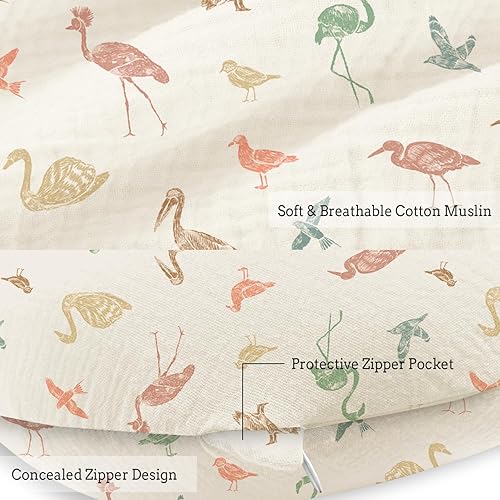 Miniatura 4 de Little Grape Land Almohada de lactancia suave 100% algodón con funda extraíble de muselina transpirable, almohadas de lactancia materna para bebés