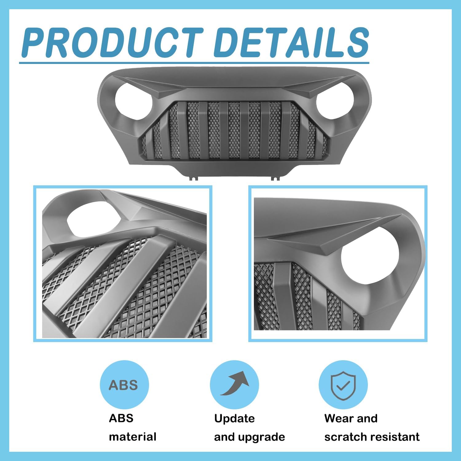 Front Vader Grill For Jeep Wrangler TJ 1997-2006 Gladiator Mesh Grille Cover