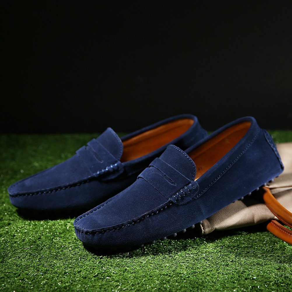 Hommes Daim Penny Loafers Mocassin Slippers | Cuir Respirant Doublure, Amovible Semelle, Semelle Extérieure Légère, Décontracté et Habillé, Chaussures de Conduite