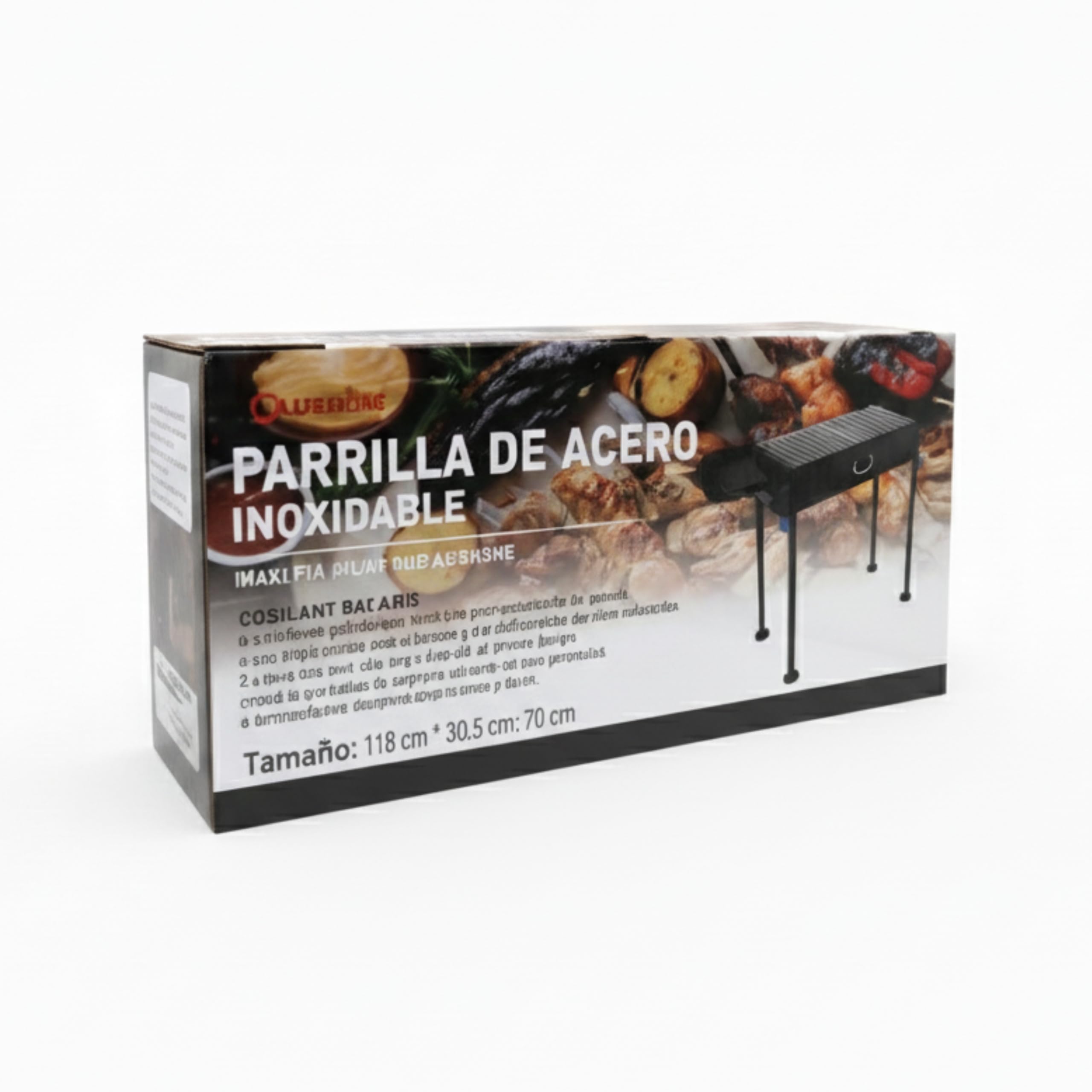 Barbacoa de Carbón Portátil | Parrilla de Carbón Plegable de Acero Inoxidable con Patas Laterales Dobles | Ideal para Jardín, Camping y Picnic | Diseño Multifuncional (Negro, 70cm-118cm-30)