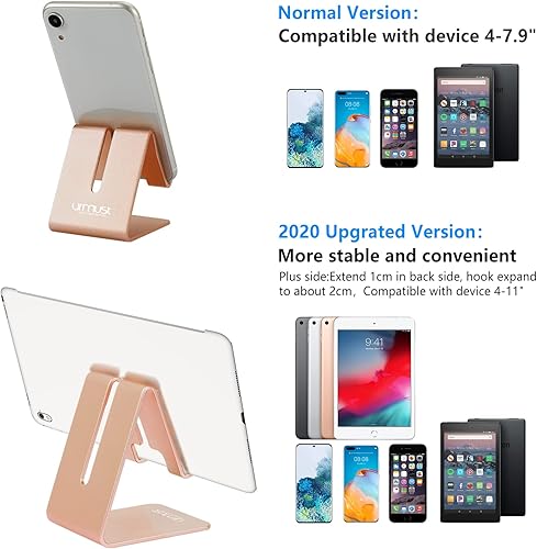 Miniatura 2 de Urmust Soporte de teléfono celular para escritorio, soporte de teléfono para iPhone 15 14 13 12 11 Pro Max X Xr 8 Plus 7 6, tablet (4-10 pulgadas)