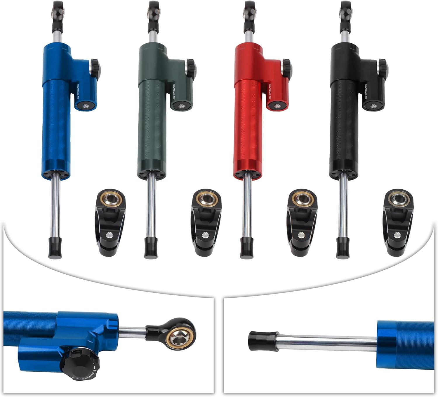 PowerMotor Motorcycle Steering Damper,10" Adjustable Short Type Damper Replacement for 125cc-400cc Street Bike Scooters MT10/07/09/03 CBR600RR CB1000R CB650F-Blue
