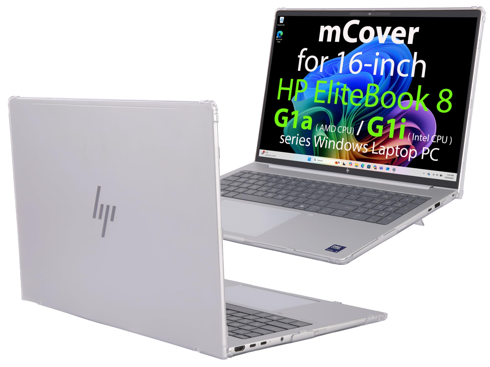 mCover Custodia compatibile solo per HP EliteBook 8 G1a (AMD) 2025 ~ 2026 16" | G1i (Intel) 16" Windows Notebook AI PC (non per altri modelli HP) - Trasparente