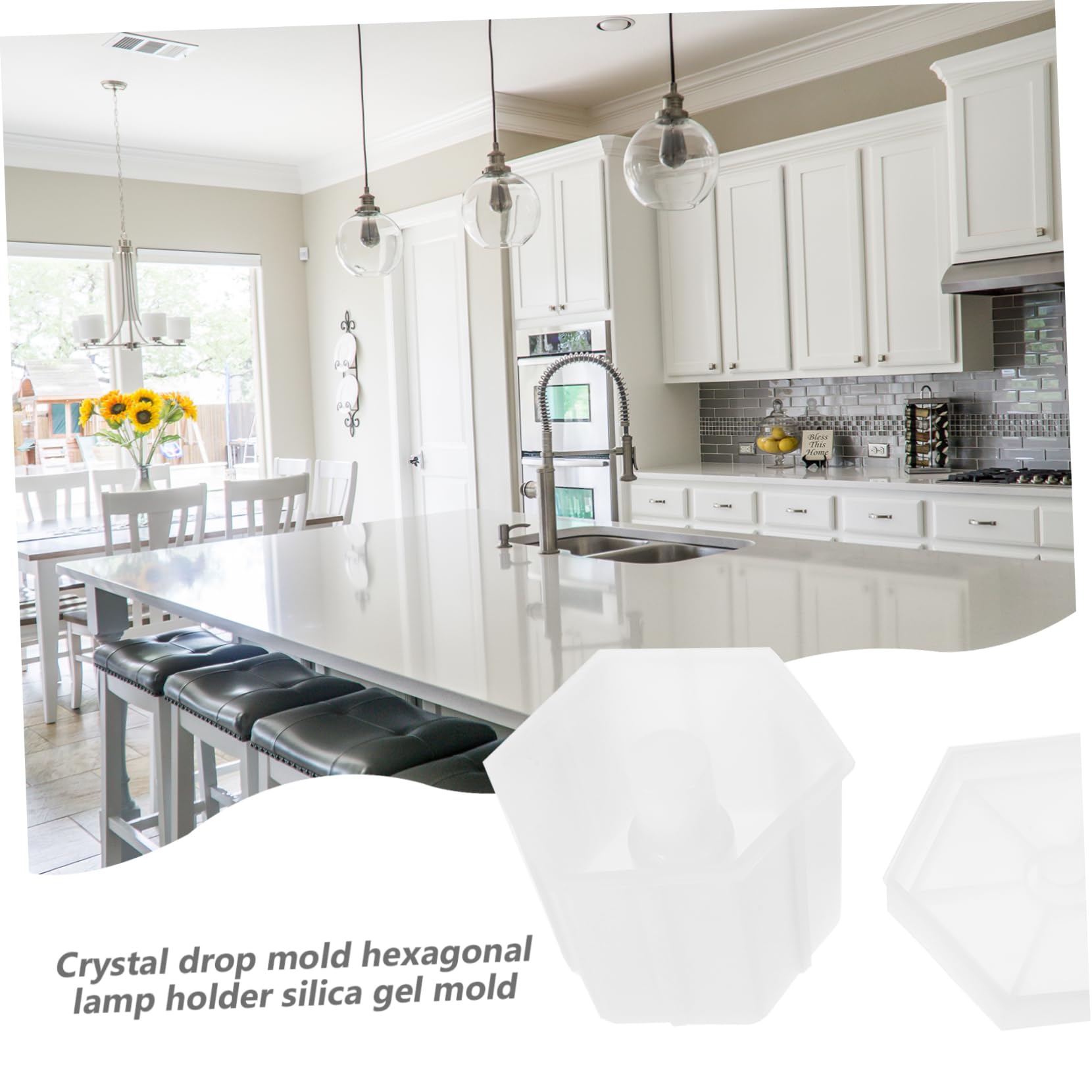 Housoutil 3 Pezzi Muffola Silicone Esagonale per Lampade Notturne Stampo per Base Epoxy Flessibile e Riutilizzabile per Creazioni Diy con Secchi e Glitter Facile da e Personalizzare