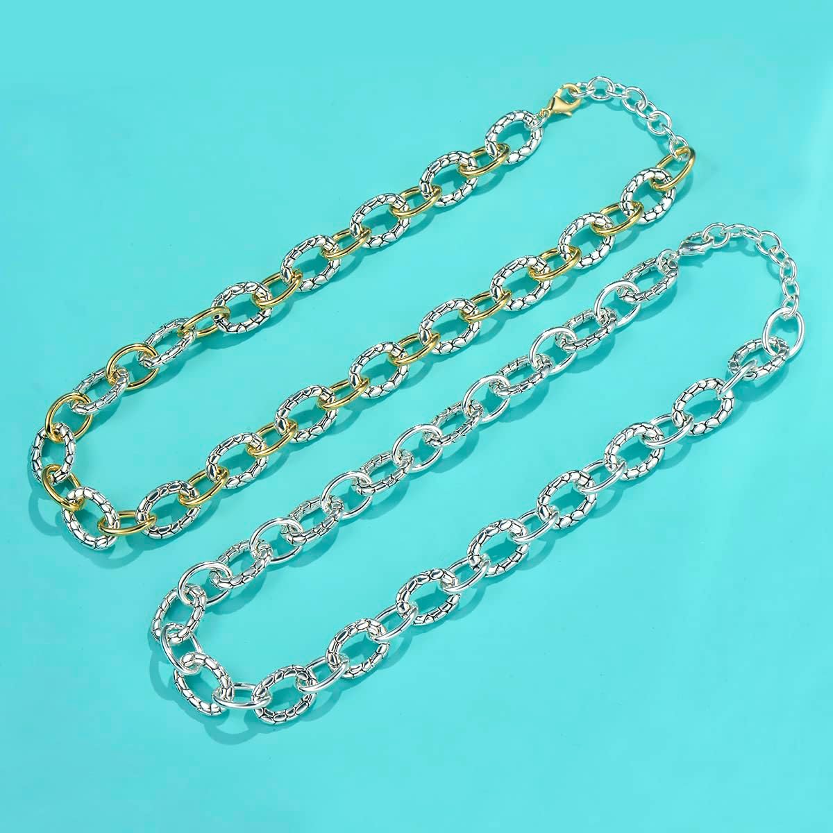 UNY JEWEL Jewelry Make a Statement with Multi Dots Oval Link Chain Necklace Designer Brand Inspired Women