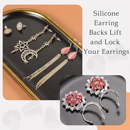 Miniatura 3 de KASBEE 500 tapones de embrague de bala transparente, almohadillas de seguridad para orejas para gancho de pez, aretes de aro, hipoalergénicos