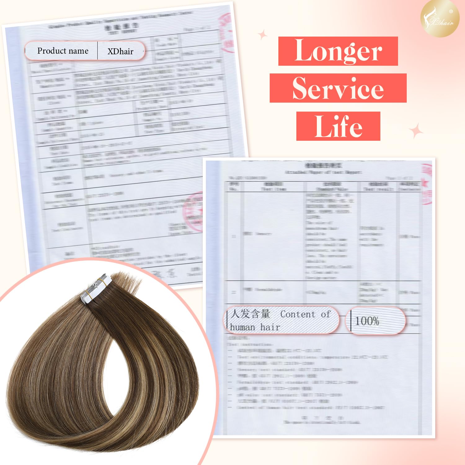 XDhair Extension Cheveux Naturel Adhesive,20pcs/50g Brun Chocolat à Blond Miel Extension Cheveux Naturel Adhésif Colored Remy Tape in Hair Extensions(#4/27/4-16)