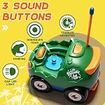 TOPLIVING 2-Pack Remote Control Dinosaur Car Toys for Toddler Ages 18+ Months, 2 3 4 5 Year Old, Dino RC Vehicle with LED Lights, Music, Christmas Birthday Gift for Boys & Girls