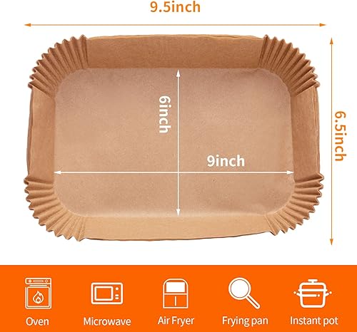 Vista 11 de 2 forros de silicona Ninja Foodi Dual DZ201 para ollas y cestas rectangulares, accesorios reutilizables para freidora de aire de 8 cuartos