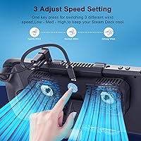 Vista 4 de Steam Deck Cooling Fan,Uxilep Portable Stand Dock and Dual Cooling Fan Compatible with Steam DeckNintendo SwitchOLED,Steam Deck Dock Cooler,Steam