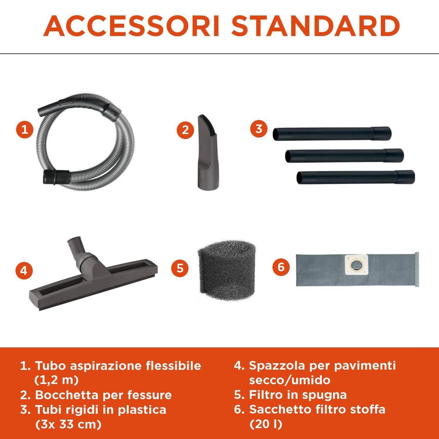 BLACK+DECKER Aspiratore Solidi e Liquidi BXVC20XE 1400 W 20 l