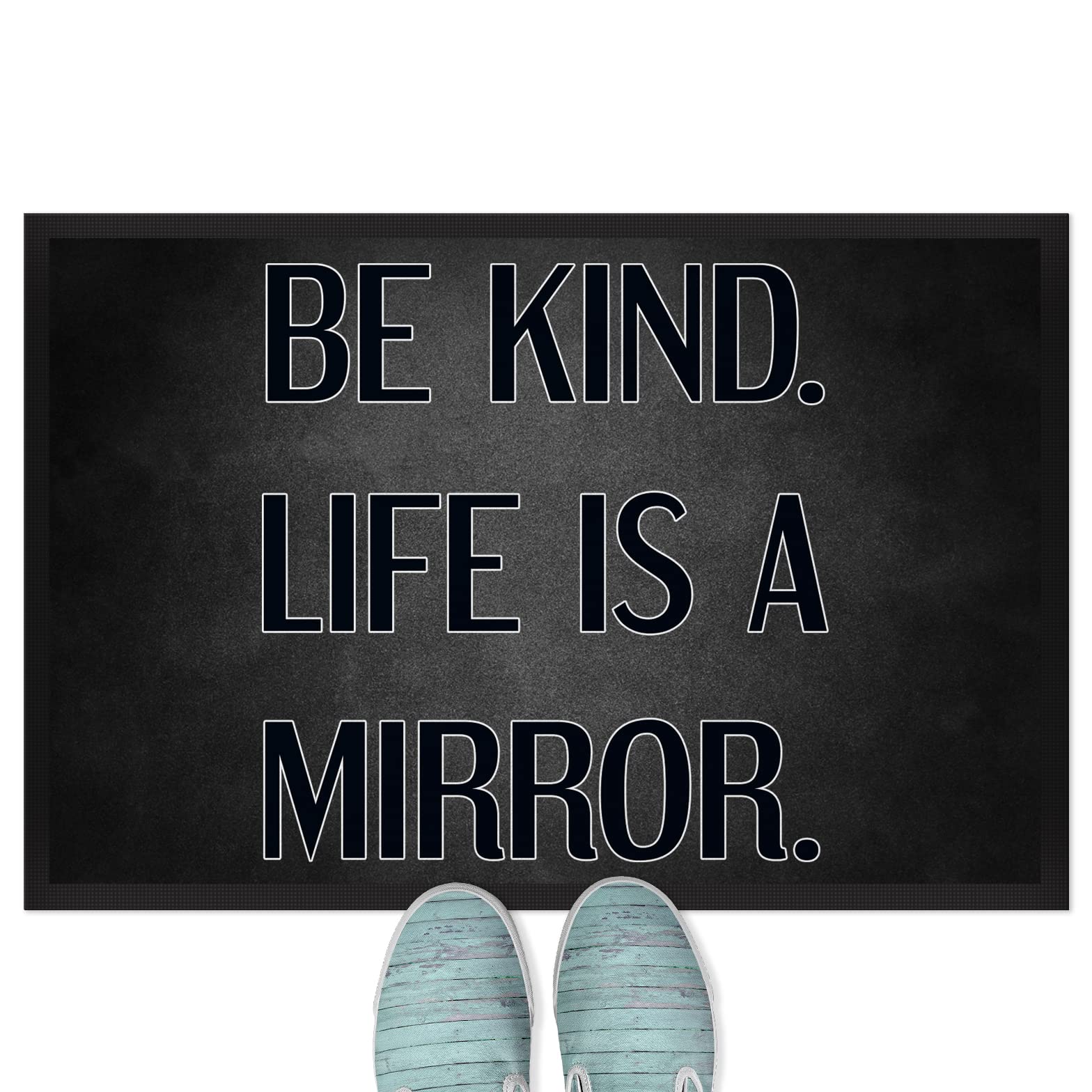 JUNIWORDS Fußmatte, Be Kind. Life is a Mirror, 75 x 50 cm, mit Gummirand (1007549)