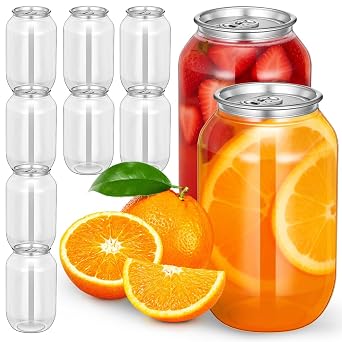 OUNONA 10 Pcs Plastic Juice Bottles with Caps, Portable Juicing Bottles Canning Jars 16.90 Oz Clear Drink Containers for Juice, Soda, Tea, Juicing, Smoothie, Coffee, Milk, Beverages Storage