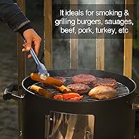 Vista 7 de Charcoal BBQ Grill, Heavy Duty 3-in-1 Barbecue Smoker Grill for Garden Camping Outdoor Cooking and Grilling