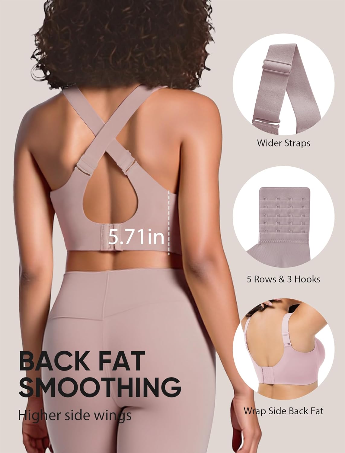 Jelly Bras for Women Plus Size Minimizer No Underwire Supportive Full Coverage Wider Straps Seamless Tshirt Bra - Image 4