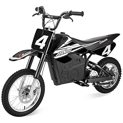 Razor MX650 Dirt Rocket Bike Electric Ride-On for Ages 16+, 220 lb Max Weight, Black – 36V Battery, Up to 17 Mph, 40-Min Run Time, Twist-Grip Throttle, 16” Front and 14” Rear Pneumatic Tires