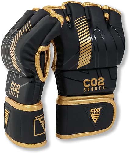 Guantes Titan MMA, diseño híbrido, guantes de entrenamiento de palma abierta para Sparring, Kickboxing, Muay Thai, color negro