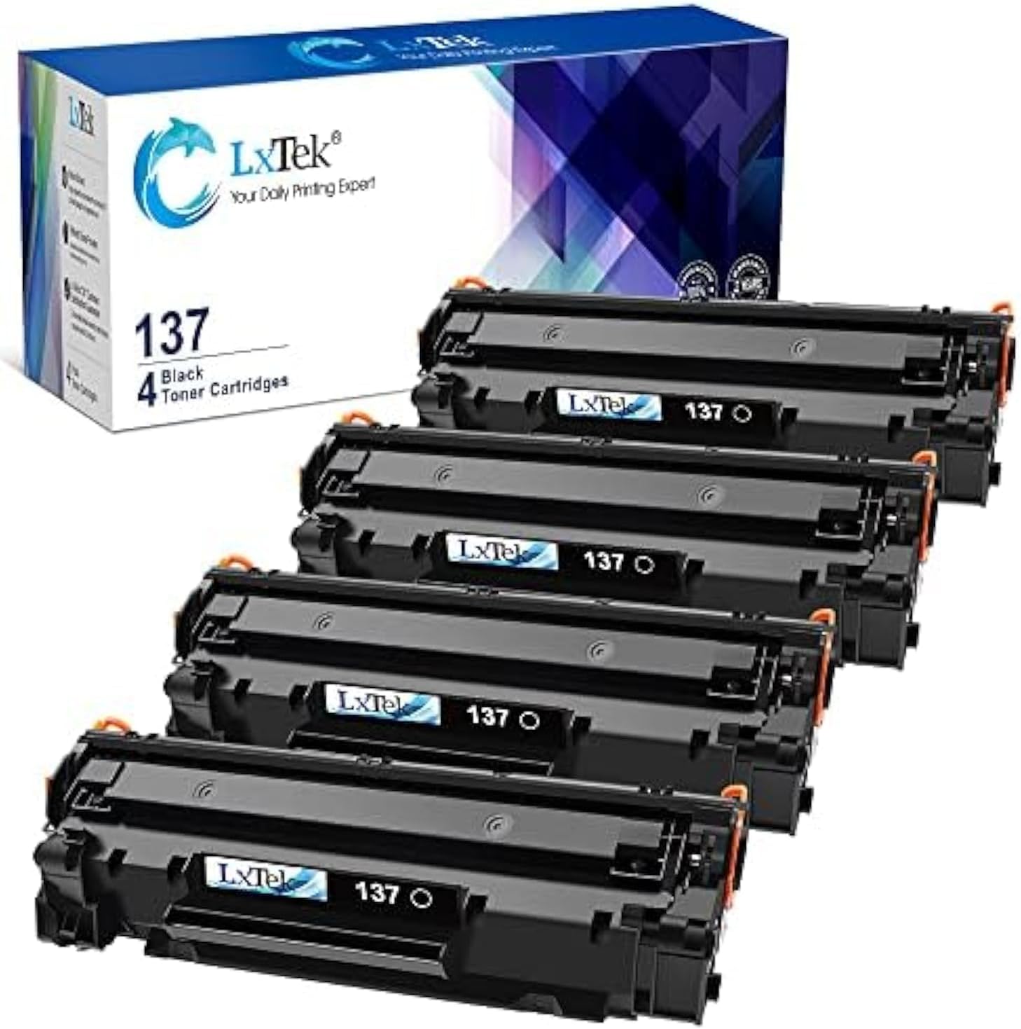 LxTek Compatible Toner Cartridge Replacement for Canon 137 Toner Cartridge CRG137 CRG 137 to use with ImageClass D570 MF236n MF232w MF216n MF244dw MF242dw MF232w(4 Pack, Black)