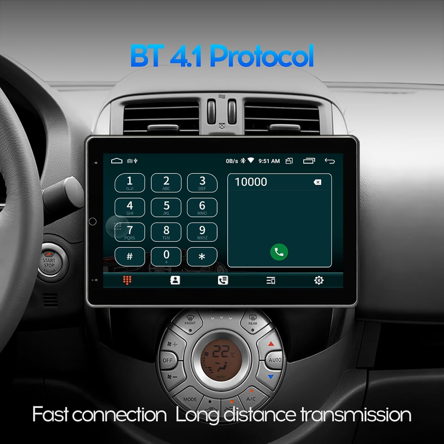 Bluetooth phone dialer interface on the WENMENGDE car radio screen.