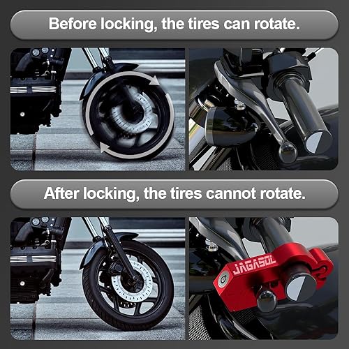 Miniatura 5 de Combo de bloqueo de motocicleta bloqueo antirrobo para casco y freno para ciclomotor, motocicleta, scooters, ATV, Dirt Bike, Street Bike