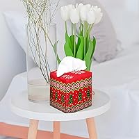 Vista 130 de Tissue Box Cover Square Decorative Tissue Box Holder Cute Funny Cube Tissue Case Cover-Alpaca Tissue Box Cover