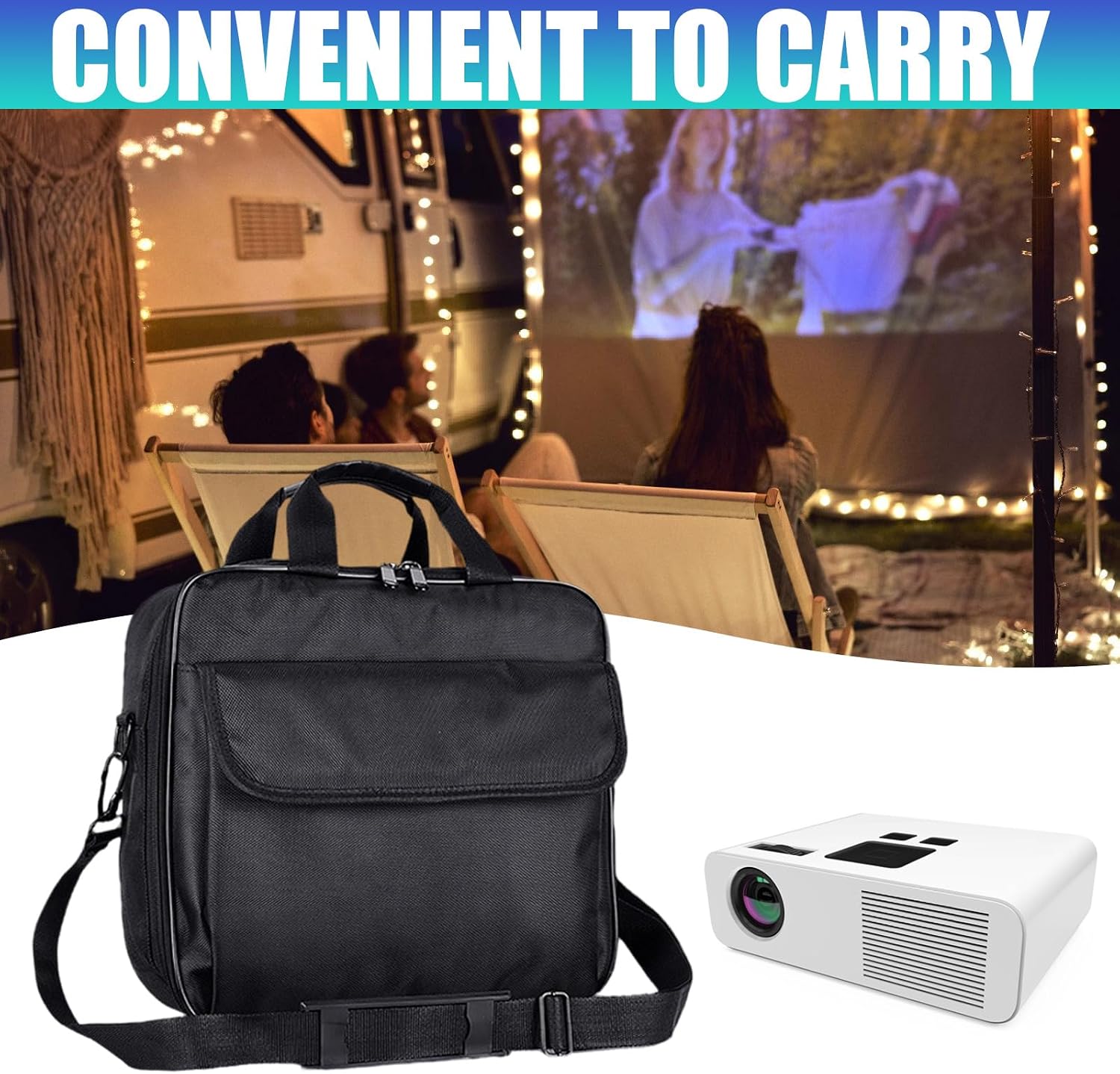 Oxford Cloth Projector Carrying Case Projector Case Storage Bag with Padded Interior for Safe Transport Accessories