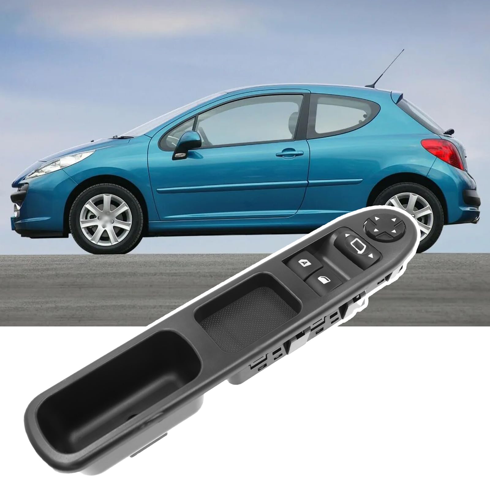 KAOLALI 6554.QC Interruttore di comando elettrico Pulsantiera Compatibile per Peugeot 207 Citroen C3 Finestra Pulsantiera Interruttore Alzacristalli 6554QC