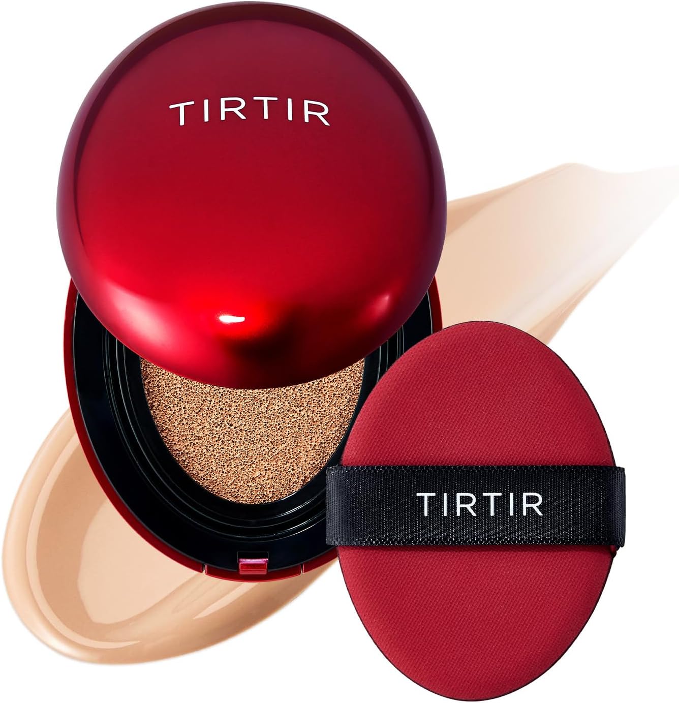 [*Mini Size*] TIRTIR Mask Fit Red Cushion Foundation | Full coverage, Weightless, Skin fit, Satin Glow Finish, Korean Makeup BB Foundation, beauty, Tattoo cover up, Buildable (#24N Latte, 0.15 Fl Oz)