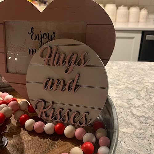 Miniatura 4 de Juego de 7 decoraciones de mesa para el día de San Valentín decoraciones de bandeja escalonada de madera decoración dulce del día de San Valentín